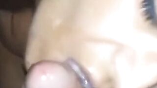 Morning-Delight": Homemade POV BJ with Facial from Hot Brunette Teenager