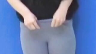 Teen Panties Wetting - Naughty college girl Fingers Hairy Twat In Classroom Corner