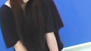 Teen Panties Wetting - Naughty college girl Fingers Hairy Twat In Classroom Corner