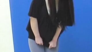 Teen Panties Wetting - Naughty college girl Fingers Hairy Twat In Classroom Corner