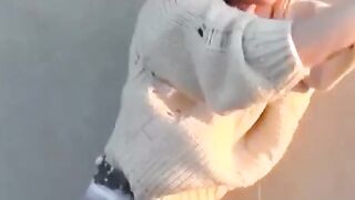 Asian Babe's Piss Play - Fetish Exploration with Solo Female