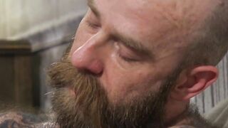 Tattoo Daddy's Rough Fucking - Face-Fuck & Anal Pounding of Twink Boy