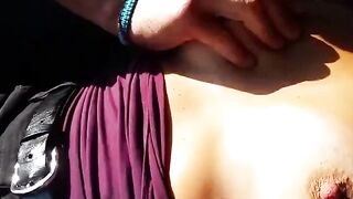 French Cutie's Public Nipple Play & Vibrator Orgasm in Park
