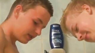 Twink Sibling Rivalry - Bathroom Sex Scene with Hot Brothers