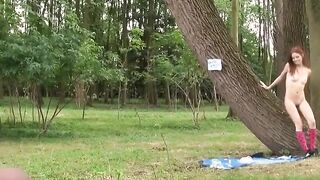 Teen Forest Adventure - Skinny Teen Offers Free Sex in Woods