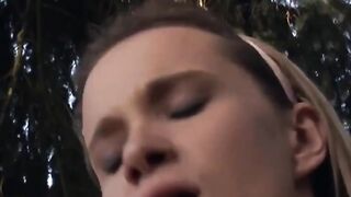 Teen Garden Angels - Older Guy Fucks barely legal Blonde Teen in Public
