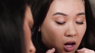 Three's A Charm! Scissoring Lesbians Threesome With Steamy Sex Between Older And Younger Girls
