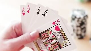 Poker Night Gone Wrong! Blonde Babe Tricks Guy Into Losing All His Chips And Fucks Him Hard