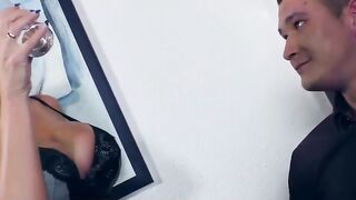 Professor's Daughter Gets A Lesson In Anal Sex" - Older actress plays out her fantasy of being seduced by younger man in class while wearing school uniform, ending up getting fucked hard from behind on desk until org