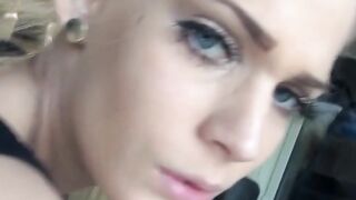 Blondie Babe Gets Sweaty In Sports Pants - Fitness Model Workout Routine