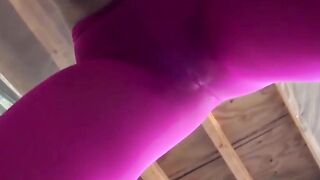 Blondie Babe Gets Sweaty In Sports Pants - Fitness Model Workout Routine