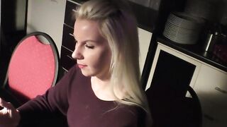 Blondie's Blowjob Adventure - Broke Dick Sucks Her Up For Cash