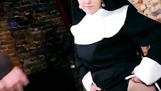 Naughty Nun #2 - Adorably Hot Blonde Babe Fucked In Church By A Handsome barely legal Man