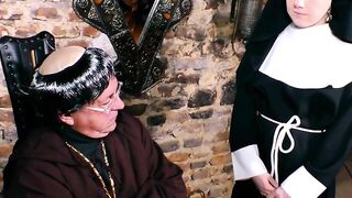 Naughty Nun #2 - Adorably Hot Blonde Babe Fucked In Church By A Handsome barely legal Man