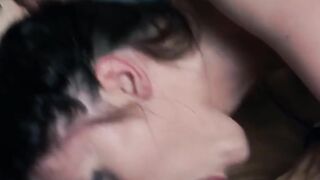 Alina Lamar's Elevator Threesome - Hot Blonde MILF Fucks Two Hunk Guys