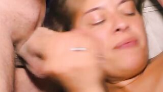 Threesome Fever! Hot MILF Sandra Shine & Huge Dick Romantic Throat Fucking