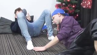 Teens Footjob & Anal Play with Huge Dick - Perfect Blow Job Technique