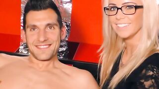 Three's A Charm! Hot Blonde MILF Threesome With Shaved Twats