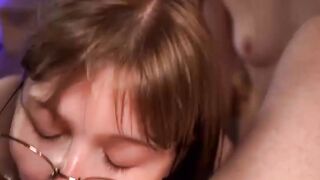 Teen Slut Twosome - Double Facial Blowjob & Hardcore Threesome