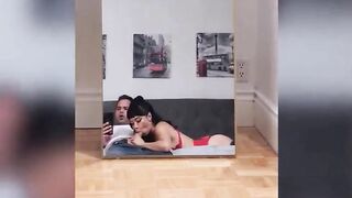 Stepsister's Hot Friend Catches Her Stepdad Creeping On HER - POV