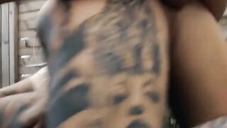 Outdoor Nail Job - barely legal & Edgy Babe with Big-Ink Gets Fucked Outdoors