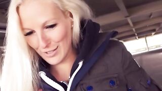 Outdoor Sex Adventures - Blondie Babe Fucked in Public Parking Lot