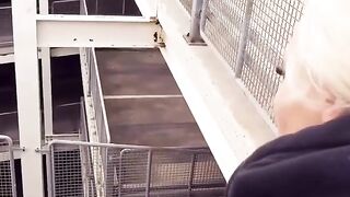 Outdoor Sex Adventures - Blondie Babe Fucked in Public Parking Lot
