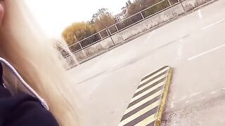 Outdoor Sex Adventures - Blondie Babe Fucked in Public Parking Lot