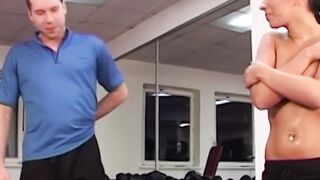 Dark Haired Vixen Gets Her Big Natural Boobs Bounced In The Gym