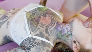 Tatted Up Babe Lisa Rockettock Gets Double Penetrated in Hardcore Threesome