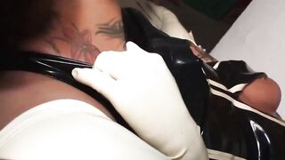Euro Milf Bitch Rides Big Dick In Latex Gloves And Stockings
