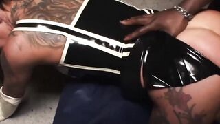 Euro Milf Bitch Rides Big Dick In Latex Gloves And Stockings