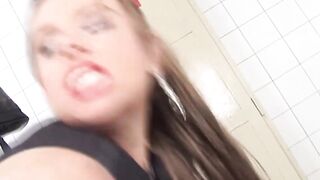Bondage Domination Submissive Slut Faces Piss Play with Dominatrix in Leather Outfit