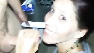 Partying Hard! Sexy Redhead Babe Sucks And Swallow's Her Man's Load