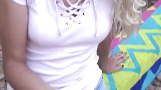 Blondie's Outdoor Adventure - Point Of View Sexcapade With A Slender Babe