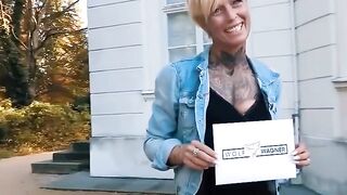 Ink-Splattered Blondie Fucked Hard in Real Life Sex Scene