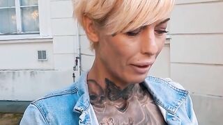 Ink-Splattered Blondie Fucked Hard in Real Life Sex Scene