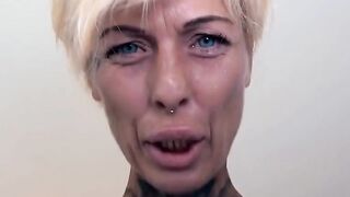 Ink-Splattered Blondie Fucked Hard in Real Life Sex Scene