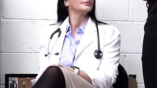 Broke MILF Doctor Goes Undercover As A Cop To Pay Off Debt - Latex Gloves & Big Tit Blowjob