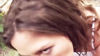 Teen's Wild Nature-Outdoor Orgasmic Blowjob & Riding on Horseback