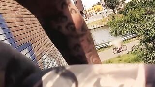 Ink-Splattered Roadside Blowjob & Rough Fuck With Big Natural Breasts
