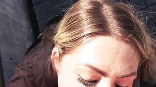 Ink-Splattered Roadside Blowjob & Rough Fuck With Big Natural Breasts