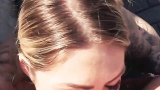 Ink-Splattered Roadside Blowjob & Rough Fuck With Big Natural Breasts