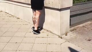 Ink-Splattered Roadside Blowjob & Rough Fuck With Big Natural Breasts