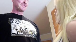 Blondie's Blowjob Bash - Big Dick Dude Plows Petite Girl