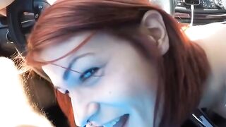 Redhead Teen Rides A Motorbike While Giving Blowjob And Gets Facial