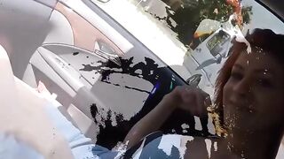 Redhead Teen Rides A Motorbike While Giving Blowjob And Gets Facial