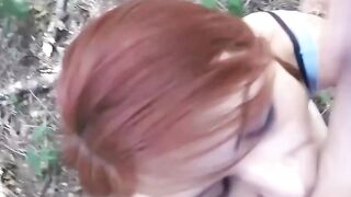 Redhead Teen Rides A Motorbike While Giving Blowjob And Gets Facial