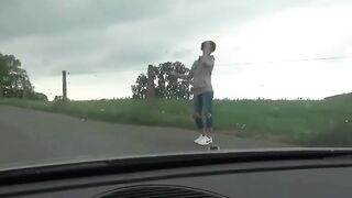 Wow Lara's Forest Adventure - HitchHiking Blonde Babe Gets Fucked Outdoors