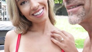 Petite Wife Riding Husband's Old Buddy In The Pool - Brianna Bandera